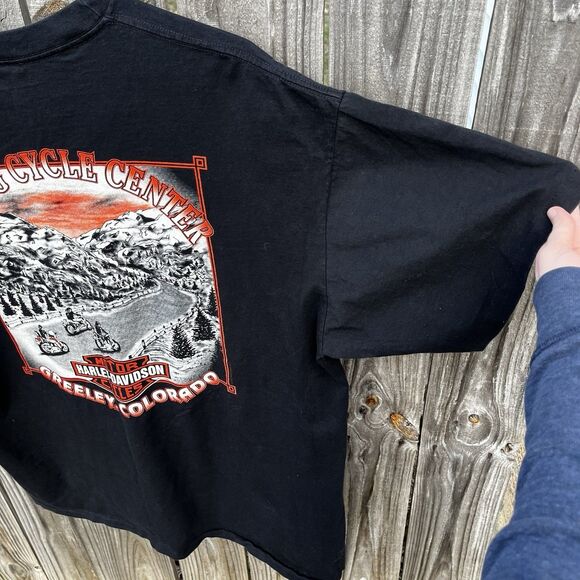 Vintage 90s Harley Davidson Engine Size Matters Black Shirt XXL Single Stich USA - Picture 11 of 16